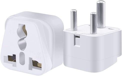 (2pack) South Africa to AUS/USA/UK 3 Holes Socket Convert Plug, South Africa Plug Travel Convert Adapter,3 pin Round Feet,Europe, The United Kingdom, Australia, Hong Kong (Black) in Saudi Arabia