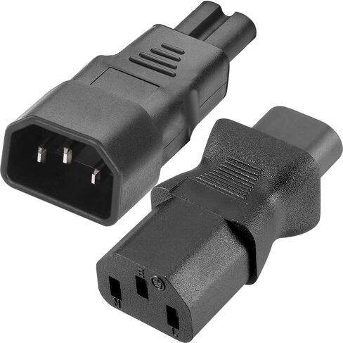 محول طاقة أنثى IEC ذكر C14/C8 إلى C13/C7 لغلاية PDU UPS، 3 دبوس إلى 2 دبوس تيار متردد 250 فولت 10 أمبير IEC320 محول موصل للكمبيوتر المحمول والكمبيوتر الشخصي، قطعتان in Saudi Arabia