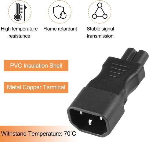 محول طاقة أنثى IEC ذكر C14/C8 إلى C13/C7 لغلاية PDU UPS، 3 دبوس إلى 2 دبوس تيار متردد 250 فولت 10 أمبير IEC320 محول موصل للكمبيوتر المحمول والكمبيوتر الشخصي، قطعتان in Saudi Arabia