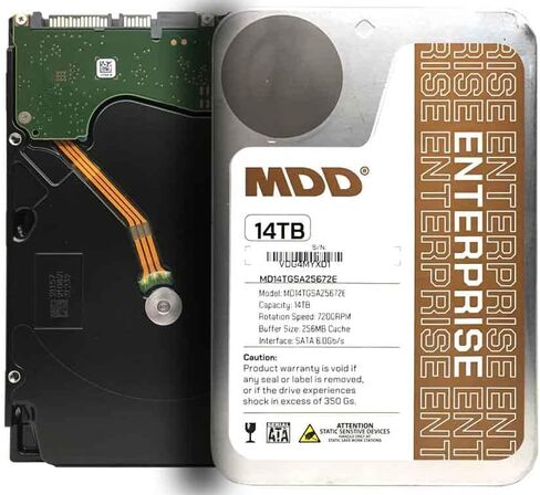 MDD (MDD14TSATA25672E) 14TB 7200 RPM 256MB Cache SATA 6.0Gb/s 3.5" Internal Enterprise Hard Drive - 5 Years Warranty (Renewed) in Saudi Arabia