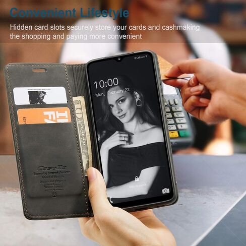 حافظة Kowauri Flip لهاتف Galaxy A32 5G [غير متوافقة مع Galaxy A32 4G]، حافظة محفظة جلدية بتصميم كلاسيكي مع فتحة بطاقة وإغلاق مغناطيسي حافظة قابلة للطي لهاتف Samsung Galaxy A32 5G (أسود) in Kuwait