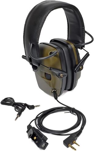 Sound Amplification Electronic Shooting Earmuff with PTT for Baofeng BF-888S UV5R Retevis RT22 RT27 RT15 RT19 Kenwood Two Way Radio in Saudi Arabia
