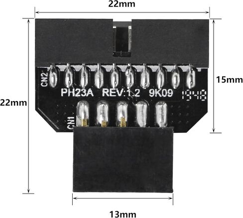 SinLoon USB 2.0 9Pin Housing Reversible to Motherboard USB 3.0 19pin Header Male Adapter, Reversible USB Adapter for Data Transmission (9 Pin Female) in Saudi Arabia