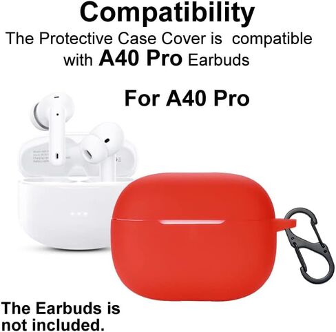 Silicon Case Cover Compatible with XIAOWTEK A40-PRO or SB03 Wireless Earbuds, Protective Skin with “S" Shaped Dual Carabiner, with Hole for Charging in Kuwait