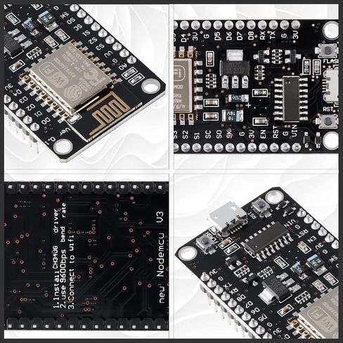 ESP8266 NodeMCU CH340 ESP-12E لوحة تطوير وحدة واي فاي تسلسلية IoT WIFI لوحة تطوير/NodeMcu Lua/Arduino IDE/Micropython (3 قطع) in Saudi Arabia
