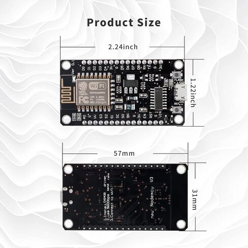 ESP8266 NodeMCU CH340 ESP-12E لوحة تطوير وحدة واي فاي تسلسلية IoT WIFI لوحة تطوير/NodeMcu Lua/Arduino IDE/Micropython (3 قطع) in Saudi Arabia