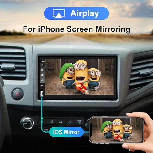 Double Din Car Stereo Wireless CarPlay Wireless Android Auto, 7 Inch Touchscreen Car Radio Receiver with Bluetooth, Mirror Link, SWC/FM/USB/AUX in Saudi Arabia