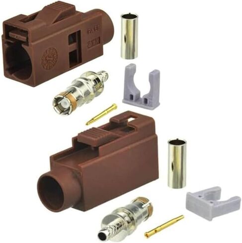 2 قطعة فقرا براون رمز F موصل سالب فقرا F أنثى تجعيد لحام موصل RG58 LMR-195 RG400 RG142 لتلفزيون السيارة in Saudi Arabia