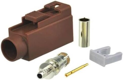 2 قطعة فقرا براون رمز F موصل سالب فقرا F أنثى تجعيد لحام موصل RG58 LMR-195 RG400 RG142 لتلفزيون السيارة in Saudi Arabia