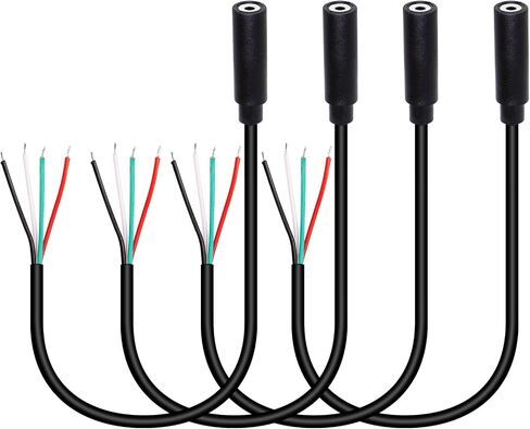 RIIEYOCA 2.5mm Female Plug to Bare Wire Stereo Audio Cable,2.5mm TS 2 Pole Mono Female Plug to Open End Audio Line, for and Audio Equipment Installed or Replace Repair(4 Pack) in Saudi Arabia