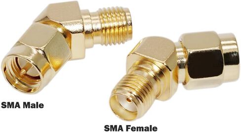2 قطعة RF FPV هوائي محول SMA ذكر إلى SMA أنثى 45 درجة مطلية بالذهب موصل ل FPV سباق RX5808 Fatshark نظارات حزمة in Kuwait