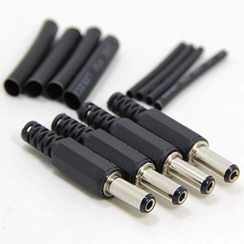 Ancable استبدال 10-حزمة 5.5x2.1mmDC ذكر التوصيل إمدادات الطاقة ينتهي لحام نوع DIY DC برميل موصل مع أنبوب يتقلص in Kuwait