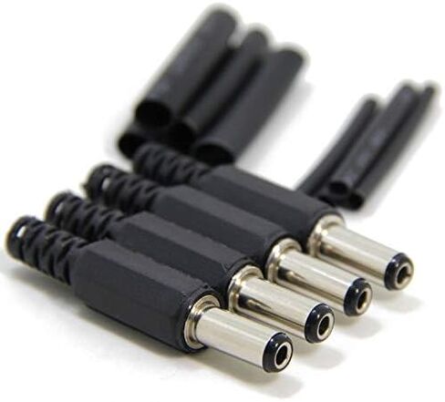 Ancable استبدال 10-حزمة 5.5x2.1mmDC ذكر التوصيل إمدادات الطاقة ينتهي لحام نوع DIY DC برميل موصل مع أنبوب يتقلص in Kuwait