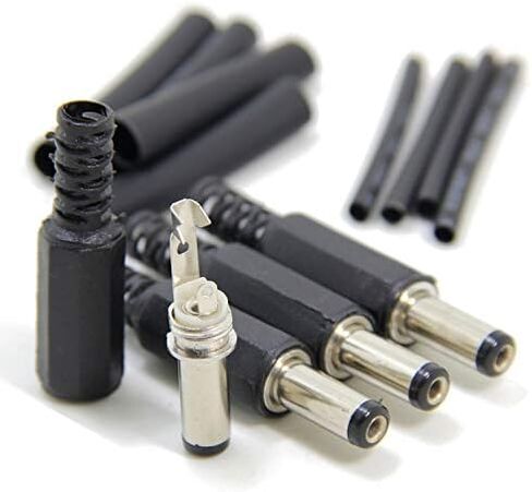 Ancable استبدال 10-حزمة 5.5x2.1mmDC ذكر التوصيل إمدادات الطاقة ينتهي لحام نوع DIY DC برميل موصل مع أنبوب يتقلص in Kuwait