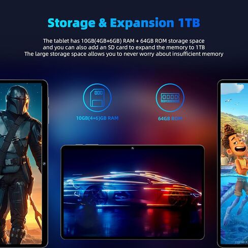 أجهزة لوحية Android 13، كمبيوتر لوحي مقاس 10 بوصات مع حافظة، سعة 10 جيجابايت + 64 جيجابايت + 512 جيجابايت، بطارية كبيرة 8000 مللي أمبير في الساعة، مكبرات صوت ستيريو مزدوجة، واي فاي، بلوتوث، معالج رباعي النواة، شاشة لمس عالية الدقة، كمبيوتر لوحي in Saudi Arabia