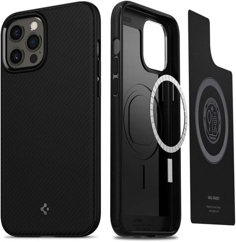 Spigen Mag Armor (MagFit) Compatible with MagSafe Designed for iPhone 12 Pro Max Case (2020) - Matte Black in Saudi Arabia