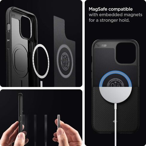 Spigen Mag Armor (MagFit) Compatible with MagSafe Designed for iPhone 12 Pro Max Case (2020) - Matte Black in Saudi Arabia
