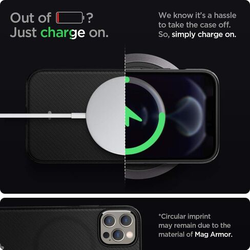 Spigen Mag Armor (MagFit) Compatible with MagSafe Designed for iPhone 12 Pro Max Case (2020) - Matte Black in Saudi Arabia