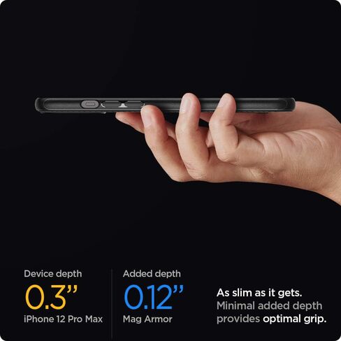 Spigen Mag Armor (MagFit) Compatible with MagSafe Designed for iPhone 12 Pro Max Case (2020) - Matte Black in Saudi Arabia