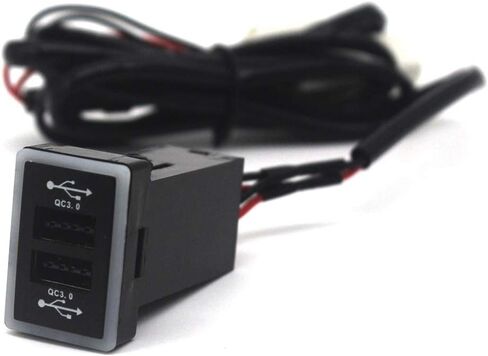 MOTONG لسيارة Toyota QC3.0 مقبس طاقة USB مزدوج، محول USB لشاحن السيارة سريع الشحن للهواتف الذكية/الكمبيوتر اللوحي/المساعد الشخصي الرقمي والمزيد، أقصى إخراج 6.4 أمبير in Saudi Arabia