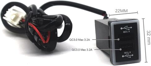 MOTONG لسيارة Toyota QC3.0 مقبس طاقة USB مزدوج، محول USB لشاحن السيارة سريع الشحن للهواتف الذكية/الكمبيوتر اللوحي/المساعد الشخصي الرقمي والمزيد، أقصى إخراج 6.4 أمبير in Saudi Arabia