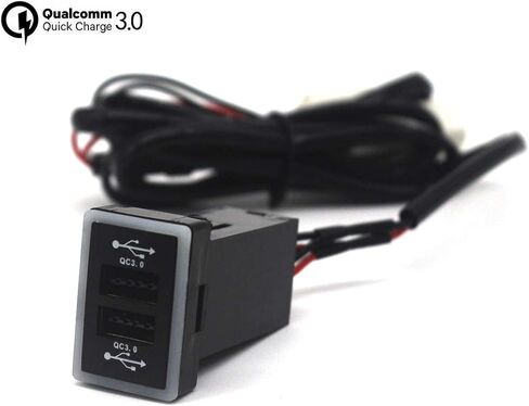 MOTONG لسيارة Toyota QC3.0 مقبس طاقة USB مزدوج، محول USB لشاحن السيارة سريع الشحن للهواتف الذكية/الكمبيوتر اللوحي/المساعد الشخصي الرقمي والمزيد، أقصى إخراج 6.4 أمبير in Saudi Arabia