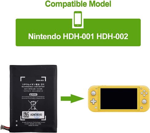 【New】 Replacement Battery Compatible with HDH-003 Nintendo HDH-001 HDH-002 Switch Lite NS with Toolkit in Saudi Arabia