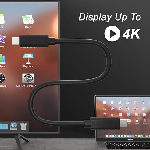 USB Fast Charging Cable, USB3.2 Gen2x1, Type C to C, USB C Cable, 60W Fast Charge, 10Gbps Data Transfer, Black, 1.5 Meters in Kuwait