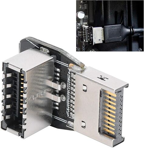 محول USB أمامي، محول اللوحة الأمامية للكوع العمودي 90 درجة من النوع E، ملحق اللوحة الأم للكمبيوتر الشخصي مع لوحة دوائر متعددة الطبقات، يدعم USB3.1 10G، USB3.2 20G كامل السرعة in Kuwait