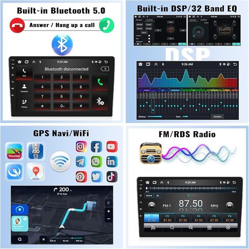 ستيريو سيارة 8 كور/4G+64G أندرويد 13 لسيارة Honda CRV 2012-2016 لاسلكي Apple Carplay Android Auto، بلوتوث 5.0 ملاحة GPS، شاشة لمس IPS 9 بوصة DSP 32EQ FM/RDS WiFi Mirror Link SWC + ميكروفون الكاميرا in Saudi Arabia