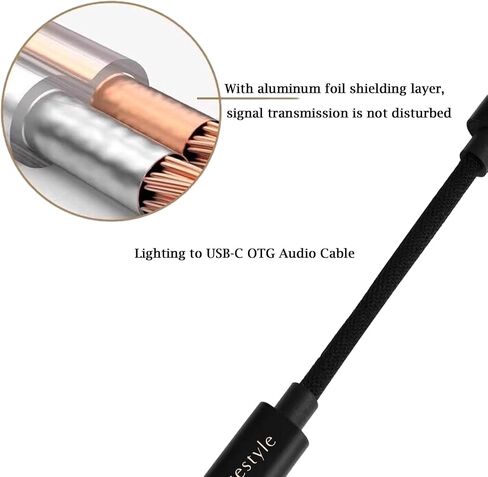 USB C DAC OTG Cable 1.2m,4ft Audio Adapter for iPhone 13/12/11/X/8/7/6/Plus, iPad Pro/Air/Mini, iOS15 to Type C Male Adaptor(Only fit for Amplifier M12i M15i) in Saudi Arabia