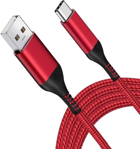 10FT 3Pack USB Type C Cable 3A Fast Charging,Long USB-A to USB-C Cable for Samsung Galaxy Note 10,S20 S10 S9 Plus,A10e A20 A50 A70 A71 A51,Xperia 10,LG Stylo 6 5 4 G8X G8 G7 V60 K51,Moto G, PS5 (Red) in Saudi Arabia