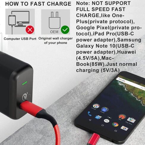 10FT 3Pack USB Type C Cable 3A Fast Charging,Long USB-A to USB-C Cable for Samsung Galaxy Note 10,S20 S10 S9 Plus,A10e A20 A50 A70 A71 A51,Xperia 10,LG Stylo 6 5 4 G8X G8 G7 V60 K51,Moto G, PS5 (Red) in Saudi Arabia