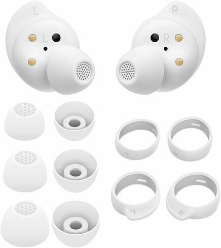 مجموعة خطافات الأذن من Galaxy Buds FE، 5 أزواج بديلة تناسب حافظة سماعات الأذن المصنوعة من السيليكون وسدادات الأذن المضادة للانزلاق وأجنحة رياضية خارجية متوافقة مع Samsung Galaxy Buds FE 2023 - أبيض in Kuwait
