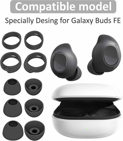 مجموعة خطافات الأذن من Galaxy Buds FE، 5 أزواج بديلة تناسب حافظة سماعات الأذن المصنوعة من السيليكون وسدادات الأذن المضادة للانزلاق وأجنحة رياضية خارجية متوافقة مع Samsung Galaxy Buds FE 2023 - أبيض in Kuwait