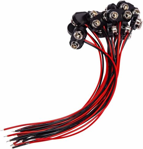 9 Volt Battery Connectors,6 Pcs I-Type 9v Battery Connector Buckle Connector Hard Plastic Shell,9 Volt Battery Connectors with Wires 5.9in in Saudi Arabia
