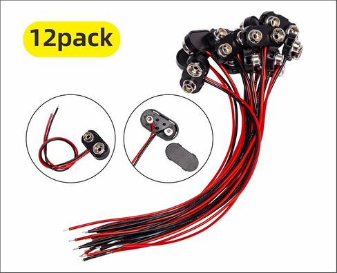 9 Volt Battery Connectors,6 Pcs I-Type 9v Battery Connector Buckle Connector Hard Plastic Shell,9 Volt Battery Connectors with Wires 5.9in in Saudi Arabia