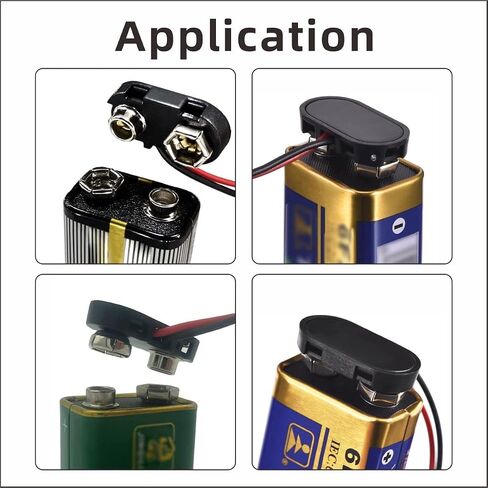 9 Volt Battery Connectors,6 Pcs I-Type 9v Battery Connector Buckle Connector Hard Plastic Shell,9 Volt Battery Connectors with Wires 5.9in in Saudi Arabia
