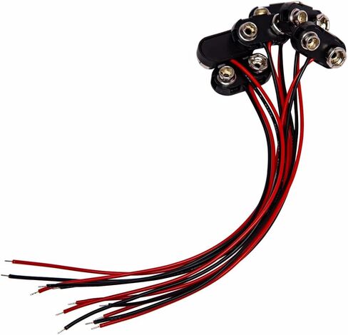 9 Volt Battery Connectors,6 Pcs I-Type 9v Battery Connector Buckle Connector Hard Plastic Shell,9 Volt Battery Connectors with Wires 5.9in in Saudi Arabia