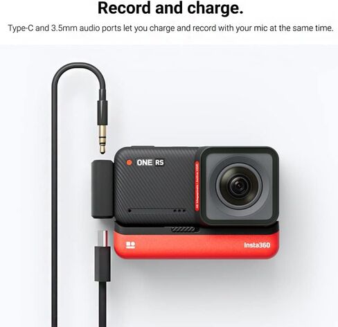 محول ميكروفون مزدوج ONE RS، متوافق مع Insta360، محول ميكروفون ONE RS يدعم التقاط الصوت 3.5 ملم ميكروفون USB-C، ملحقات الإصدار الأفقي لكاميرا الحركة in Saudi Arabia