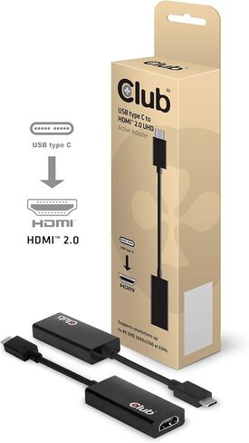 محول Club 3D، CAC-1504، USB-C إلى HDMI 2.0 لجهاز MacBook Retina 12 بوصة 2015 / 2016، XPS 2016، Chromebook Pixel 2015، Thunderbolt 3 والمزيد (يدعم شاشات 4K / UHD حتى 3840x2160@60 هرتز) in Kuwait
