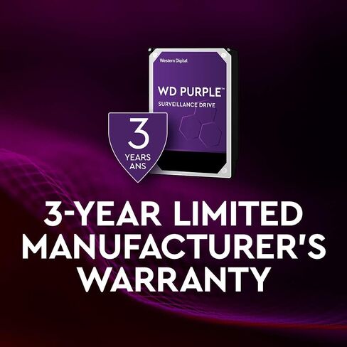 القرص الصلب الداخلي ويسترن ديجيتال 10 تيرابايت WD Purple للمراقبة - SATA 6 جيجابت/ثانية، ذاكرة تخزين مؤقت 256 ميجابايت، 3.5 بوصة - WD101PURZ (الإصدار القديم) in Saudi Arabia