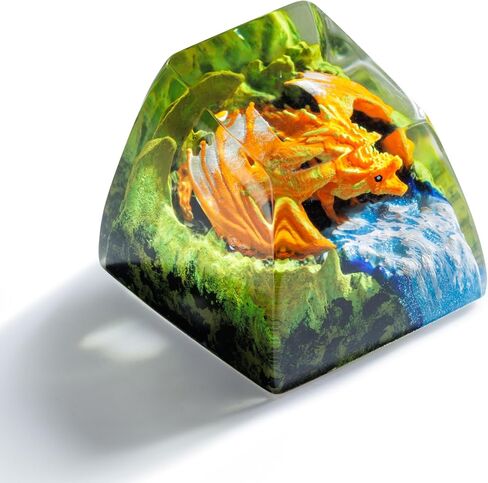 DATKEY Dragon Resin OEM SA Profile Key Cap, Dragon keycap Custom Color Dragon RGB Keyboard Cherry MX Mechanical Gaming Most Keyboard SA Gift for Dad Man Parent (1 FBA Blue Dragon) in Saudi Arabia