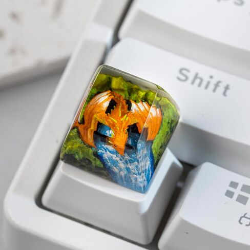 DATKEY Dragon Resin OEM SA Profile Key Cap, Dragon keycap Custom Color Dragon RGB Keyboard Cherry MX Mechanical Gaming Most Keyboard SA Gift for Dad Man Parent (1 FBA Blue Dragon) in Saudi Arabia