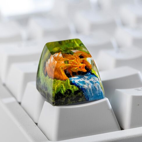 DATKEY Dragon Resin OEM SA Profile Key Cap, Dragon keycap Custom Color Dragon RGB Keyboard Cherry MX Mechanical Gaming Most Keyboard SA Gift for Dad Man Parent (1 FBA Blue Dragon) in Saudi Arabia
