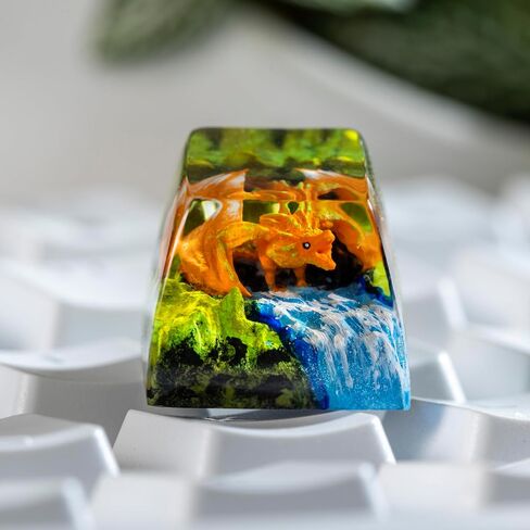 DATKEY Dragon Resin OEM SA Profile Key Cap, Dragon keycap Custom Color Dragon RGB Keyboard Cherry MX Mechanical Gaming Most Keyboard SA Gift for Dad Man Parent (1 FBA Blue Dragon) in Saudi Arabia