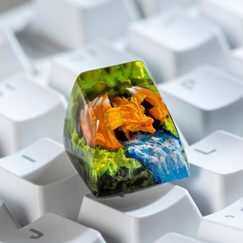 DATKEY Dragon Resin OEM SA Profile Key Cap, Dragon keycap Custom Color Dragon RGB Keyboard Cherry MX Mechanical Gaming Most Keyboard SA Gift for Dad Man Parent (1 FBA Blue Dragon) in Saudi Arabia