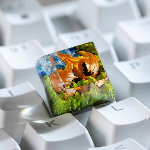 DATKEY Dragon Resin OEM SA Profile Key Cap, Dragon keycap Custom Color Dragon RGB Keyboard Cherry MX Mechanical Gaming Most Keyboard SA Gift for Dad Man Parent (1 FBA Blue Dragon) in Saudi Arabia