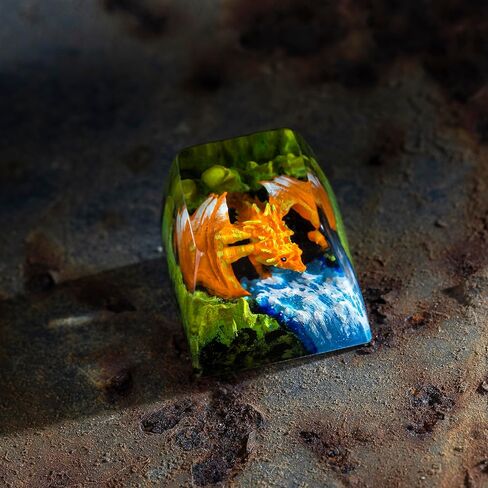 DATKEY Dragon Resin OEM SA Profile Key Cap, Dragon keycap Custom Color Dragon RGB Keyboard Cherry MX Mechanical Gaming Most Keyboard SA Gift for Dad Man Parent (1 FBA Blue Dragon) in Saudi Arabia
