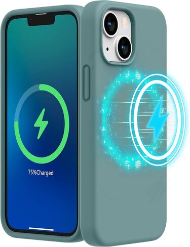 SURPHY Magnetic Case Designed for iPhone 13 Mini Case Compatible with MagSafe (5.4 inch 2021 Release), Liquid Silicone Phone Case with Microfiber Lining (Black) in Saudi Arabia